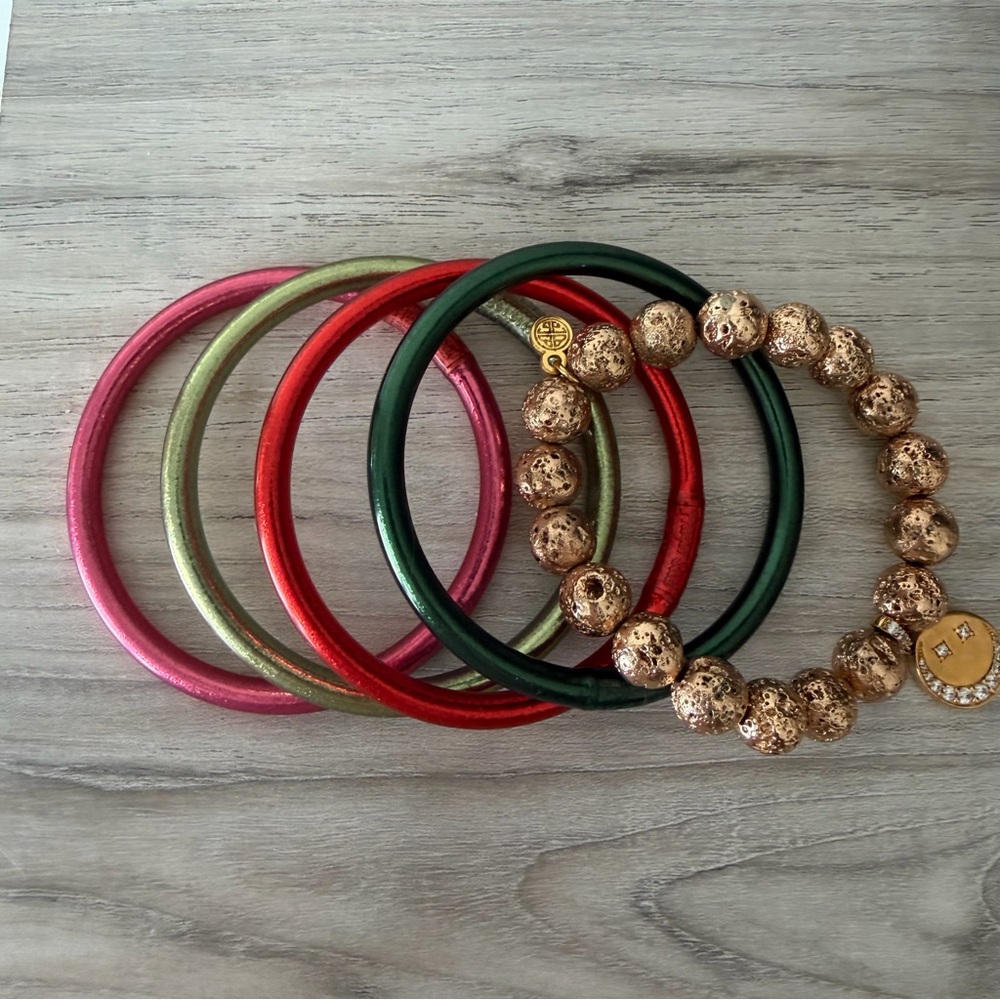 Vibrant Gold and Multicolor Bracelet Set